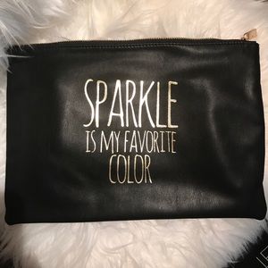 Black graphic sparkle clutch large