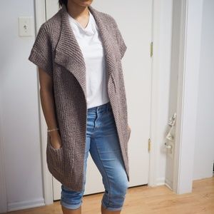 Ann Taylor Crochet Open Cardigan