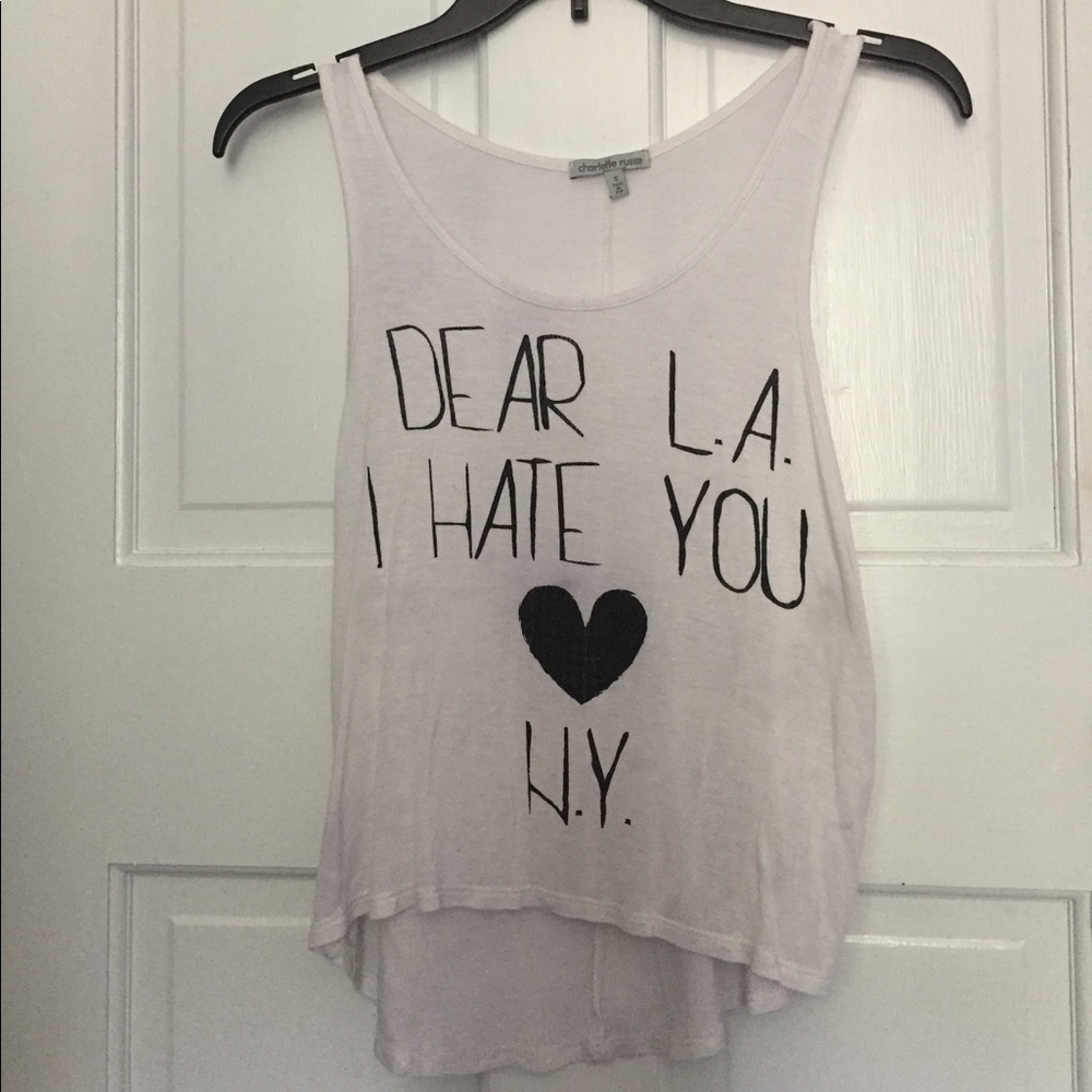 "Dear LA, I Hate You. 🖤 NY" crop top