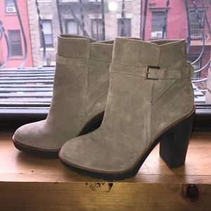 Kate Spade Grey Suede Platform Booties