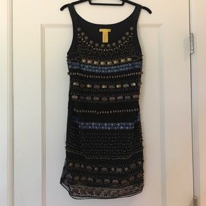 Catherine Malandrino beaded shift black dress, 4