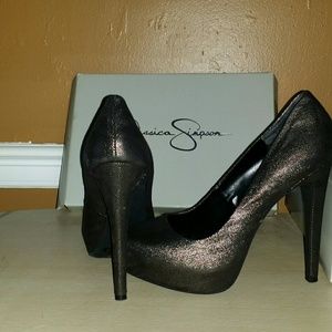 Women's Platinum,  Metallic,  herringbone shoes