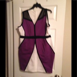 Purple & white bodycon dress 1XL