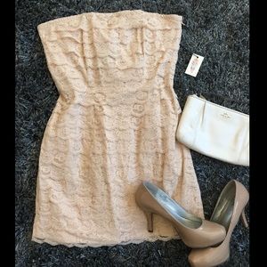 💛Strapless Lace Dress