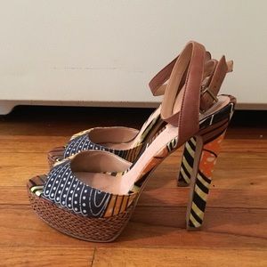 colorful peep-toe sandals