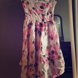 Strapless floral dress