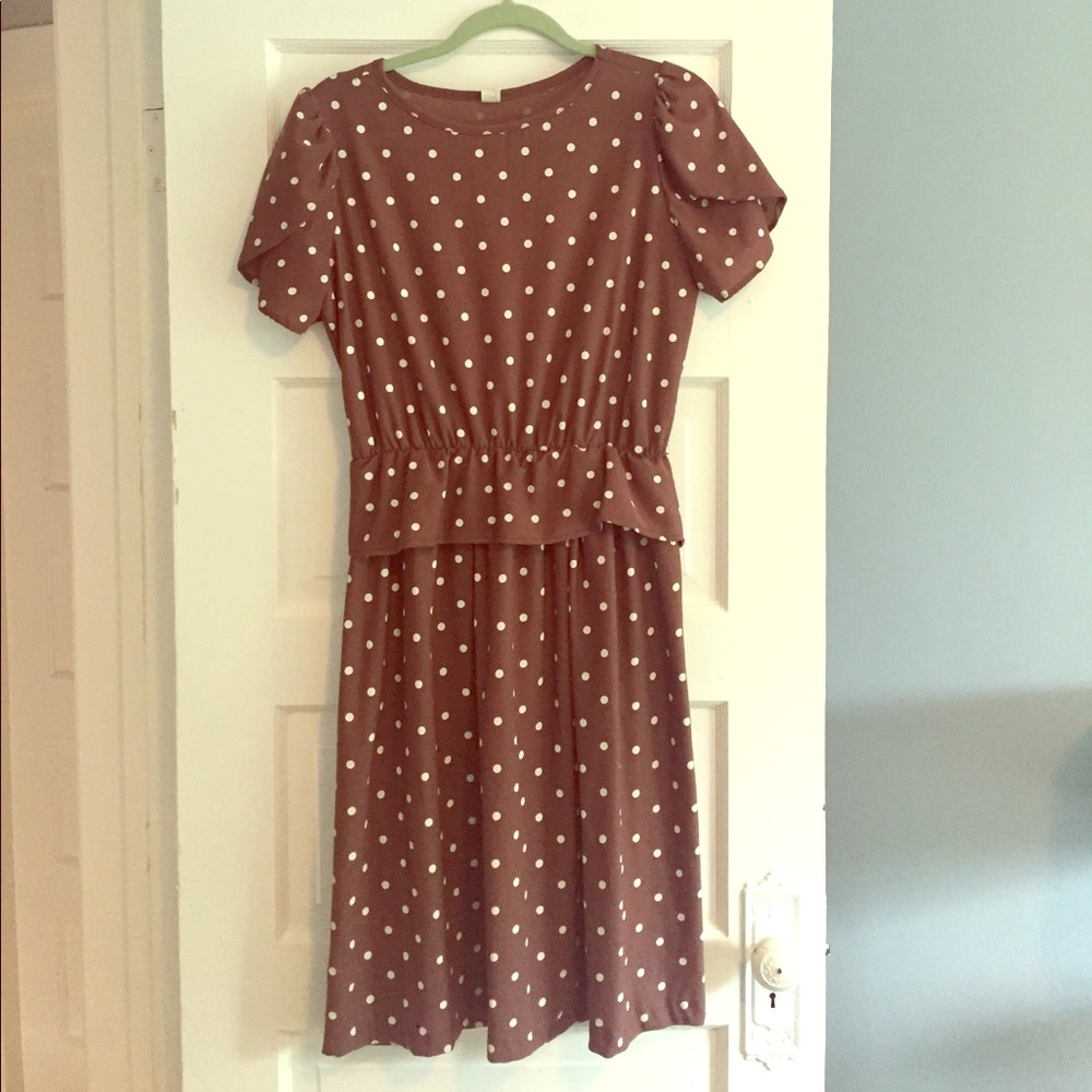 Brown polka dot dress