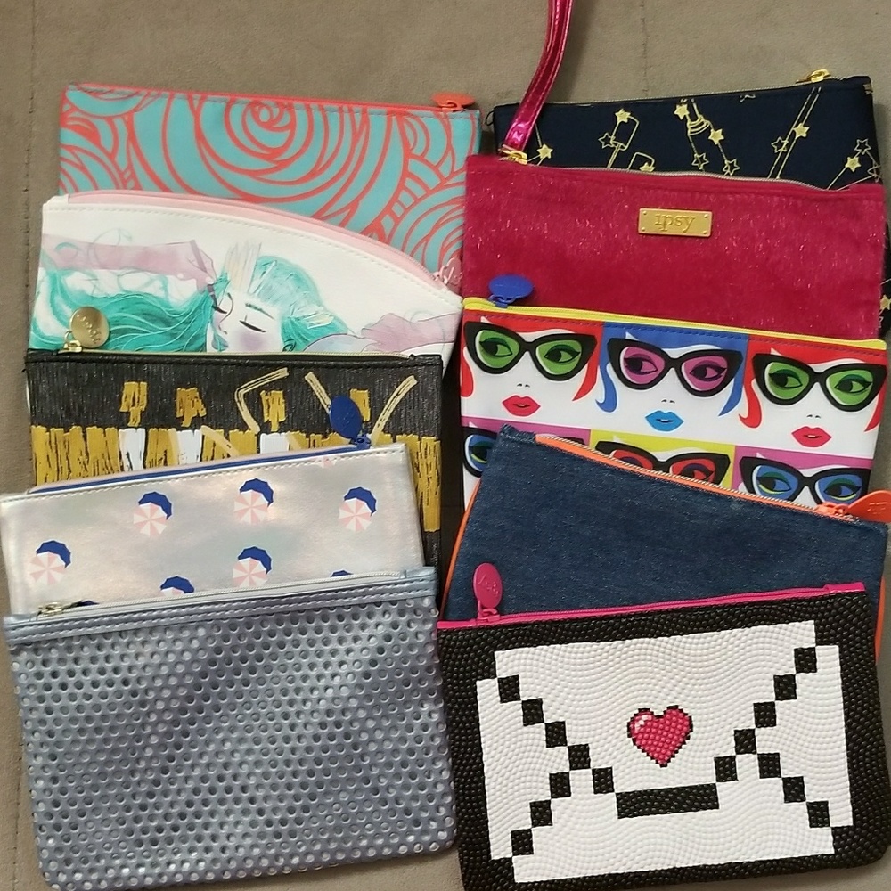 Bundle of 10 ipsy Glam Bag Make up Bags