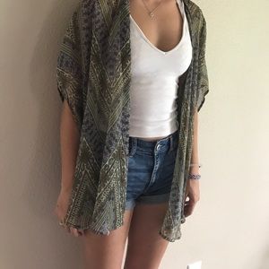 Nordstroms flowy green cardigan.