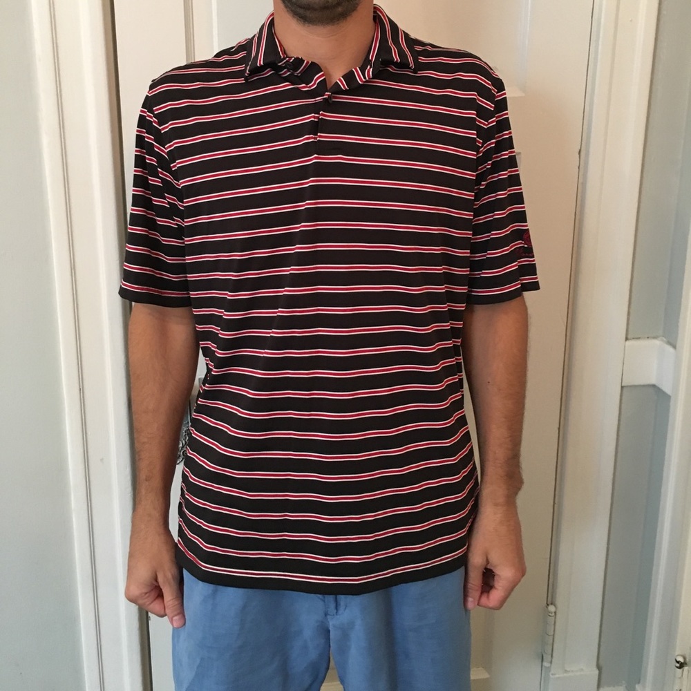 Fairway & Greene black red and white golf shirt