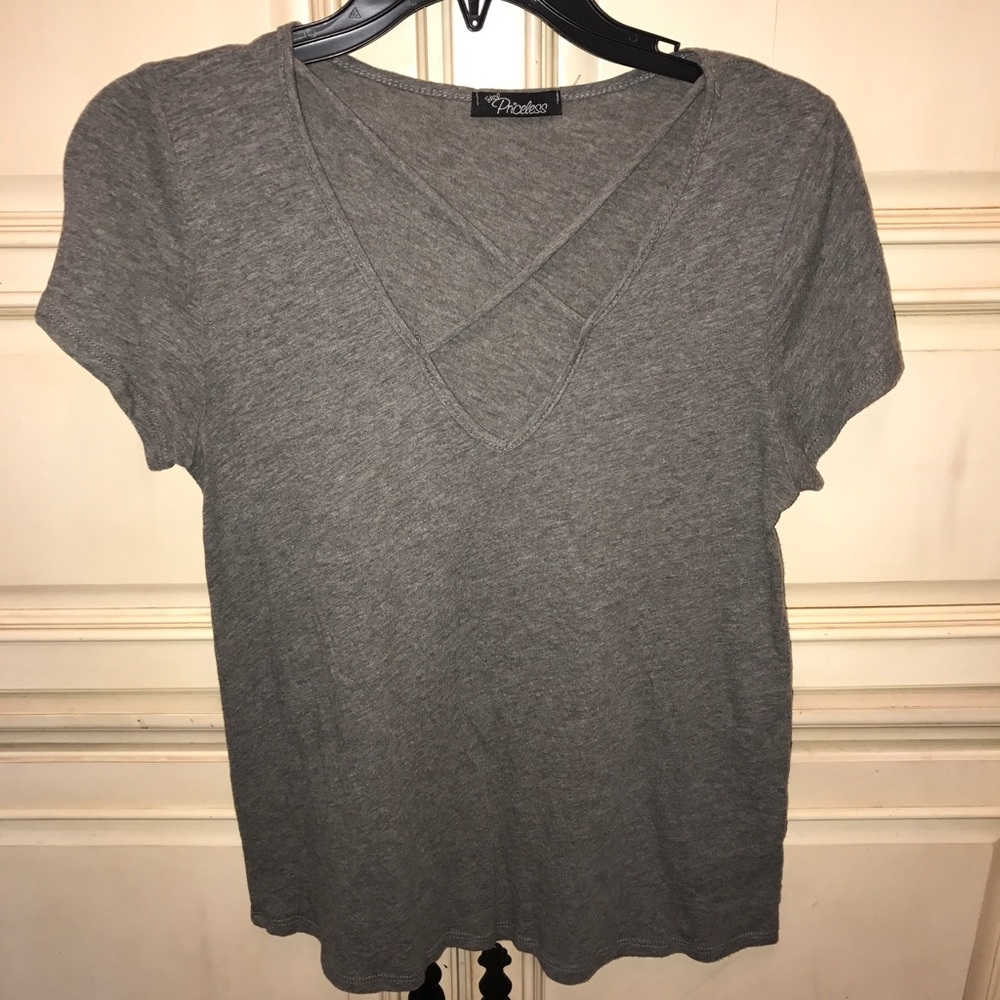 Grey criss cross Tshirt