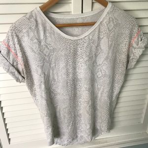 Lulu Lemon white snake skin print shirt