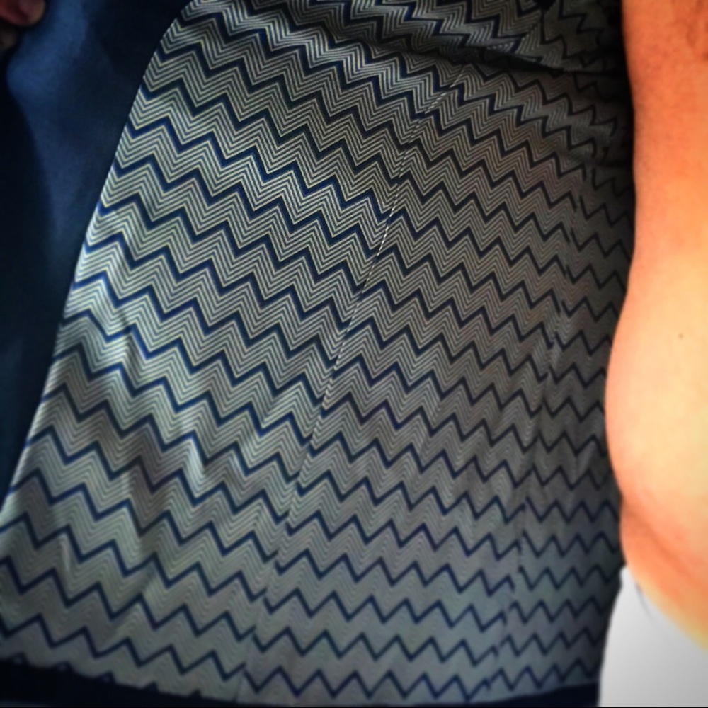 44R blue blazer/vest with shark tooth liner.