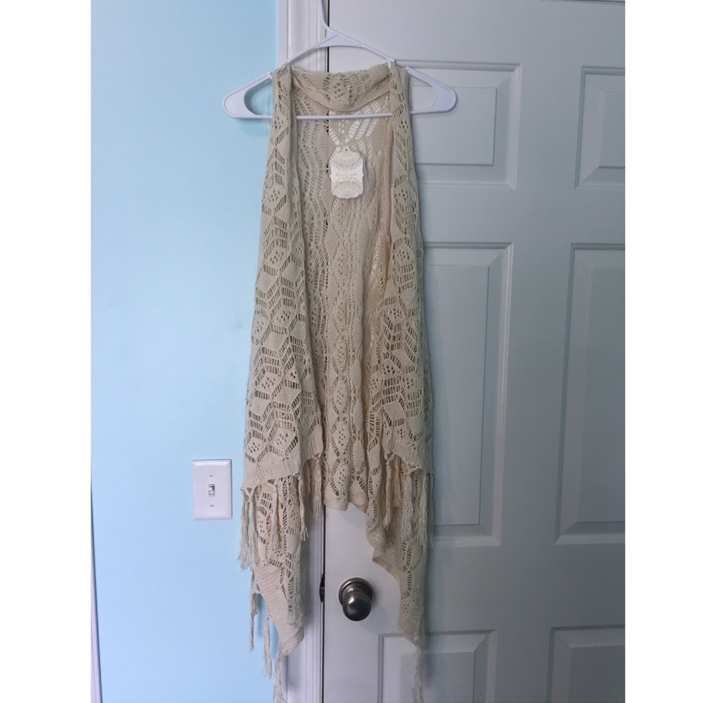 Altar'd State Crochet Sleeveless Cardigan