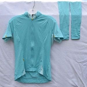 Mavic Teal Aksium Cycling Jersey and Sleeves