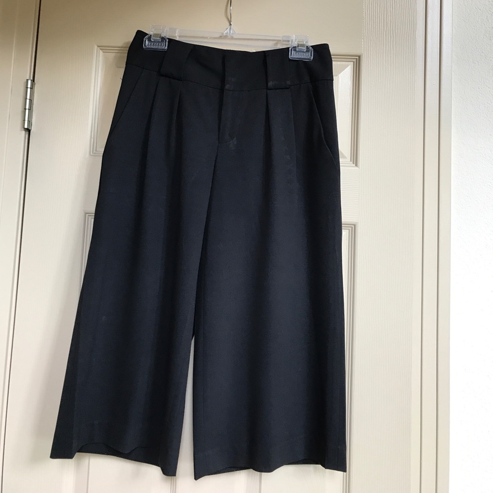 Cache wide leg black dress pant