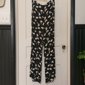 Printed Ginko Leaf Zara Wide Leg Pants