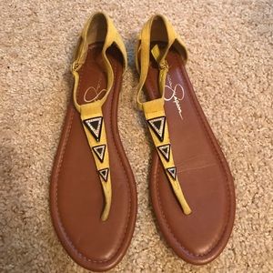 Jessica Simpson yellow sandals size 10