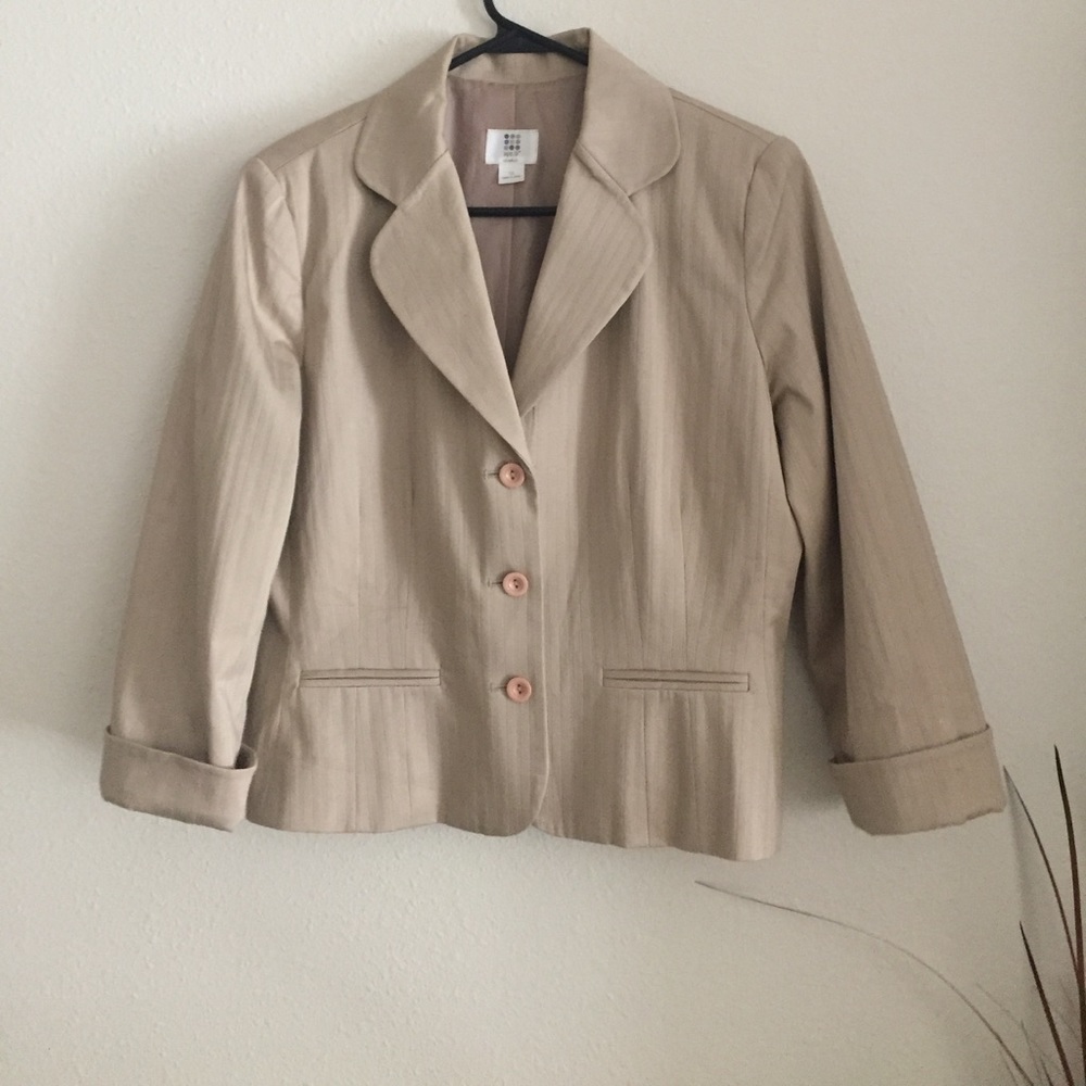Vintage Tan suit pin stripe texturing in fabric