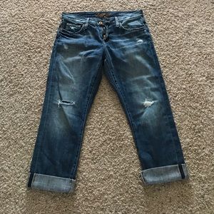Lucky boyfriend cut cropped jeans