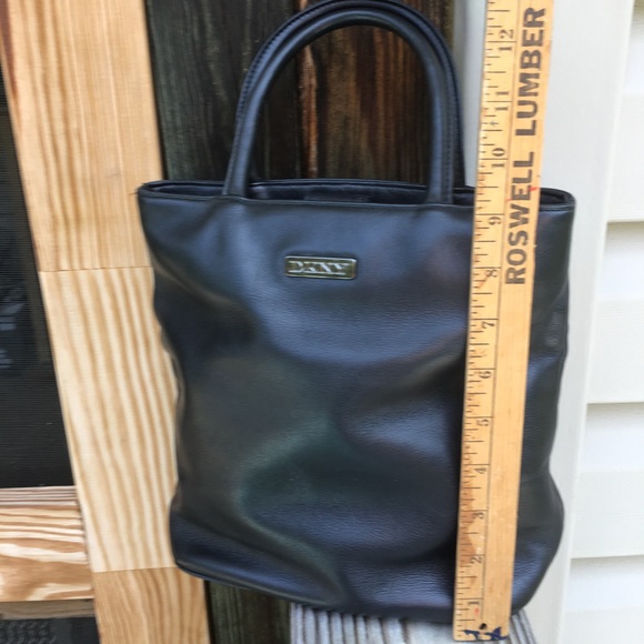 DKNY Black Leather Small/Med Tote Bag with Handles - Picture 3 of 8
