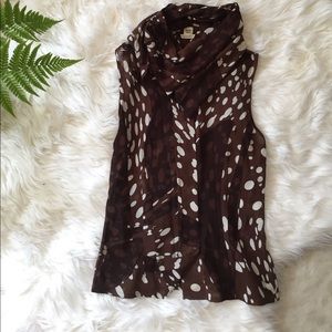 Hermes Silk Tie Neck Blouse