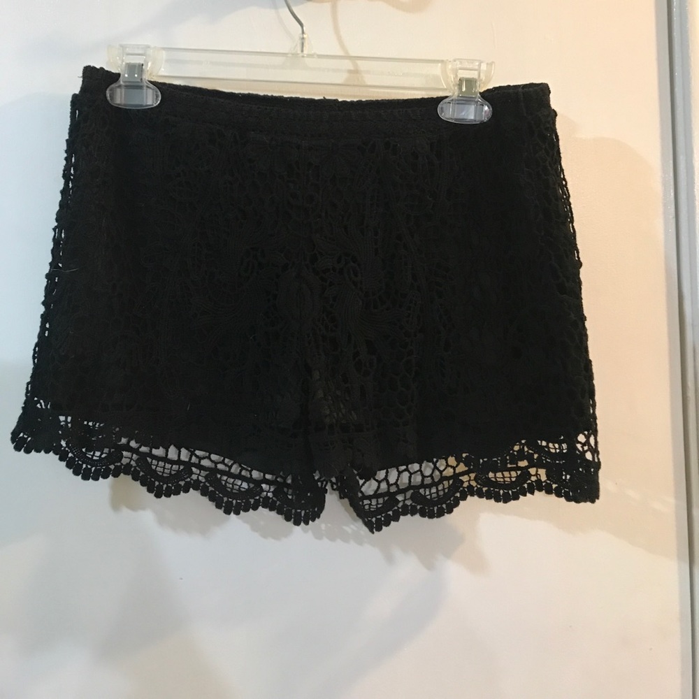 Black lace shorts