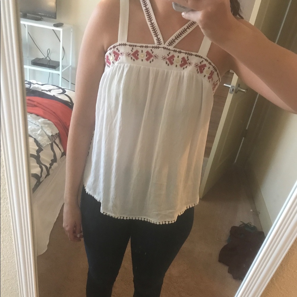 Embroidered tank