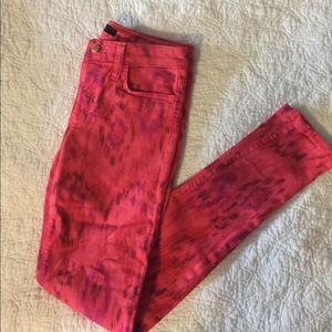 Tribal Print Skinny Ankle Jeans / Size 25