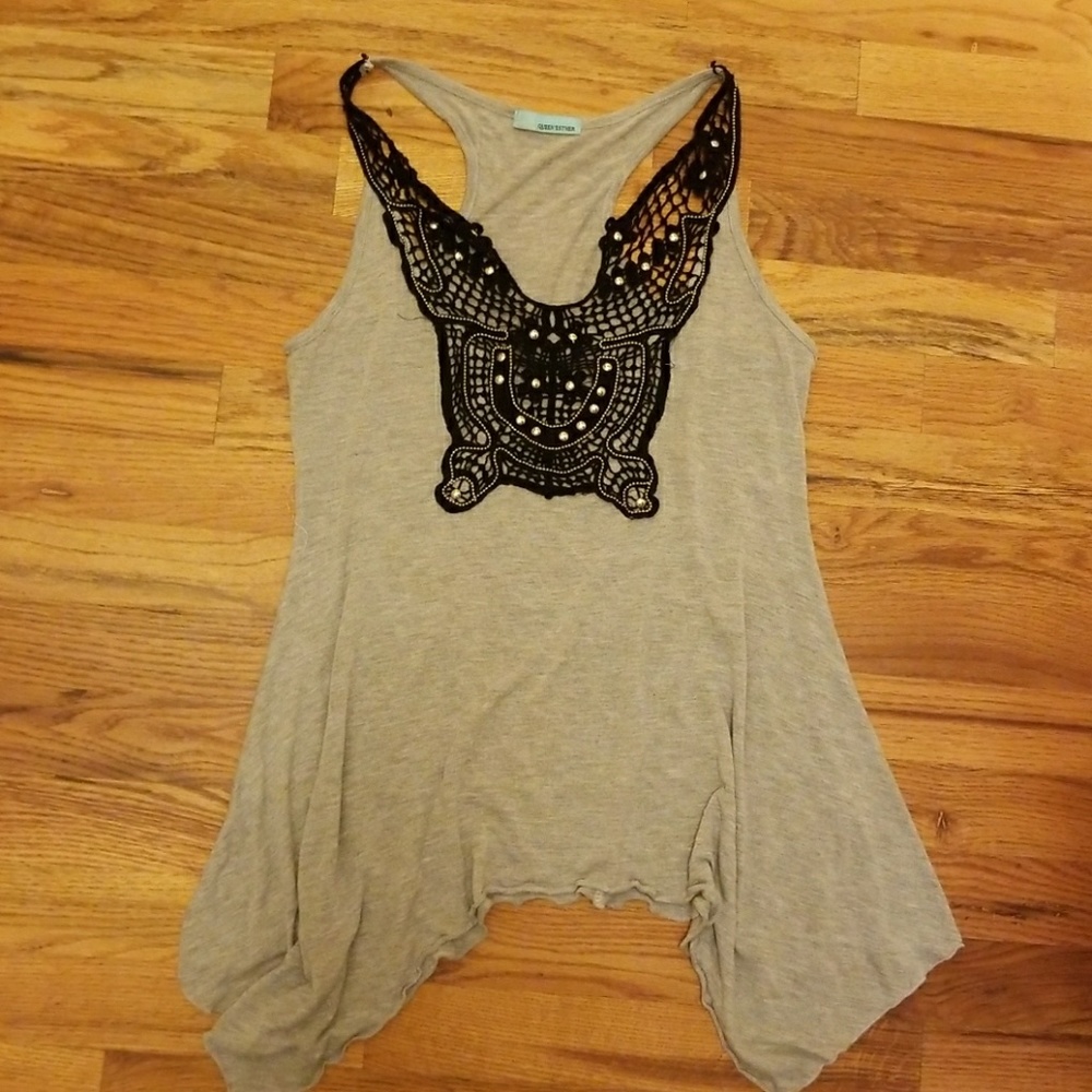 Queen Esther Embroidered Studded Tank Top