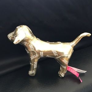 VS PINK Gold Stuffed Dog