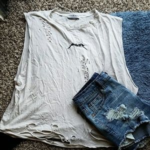 distressed muscle tank