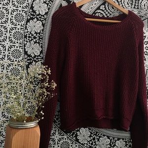 Burgundy Knit Sweater 💗 BRANDY MELVILLE • used
