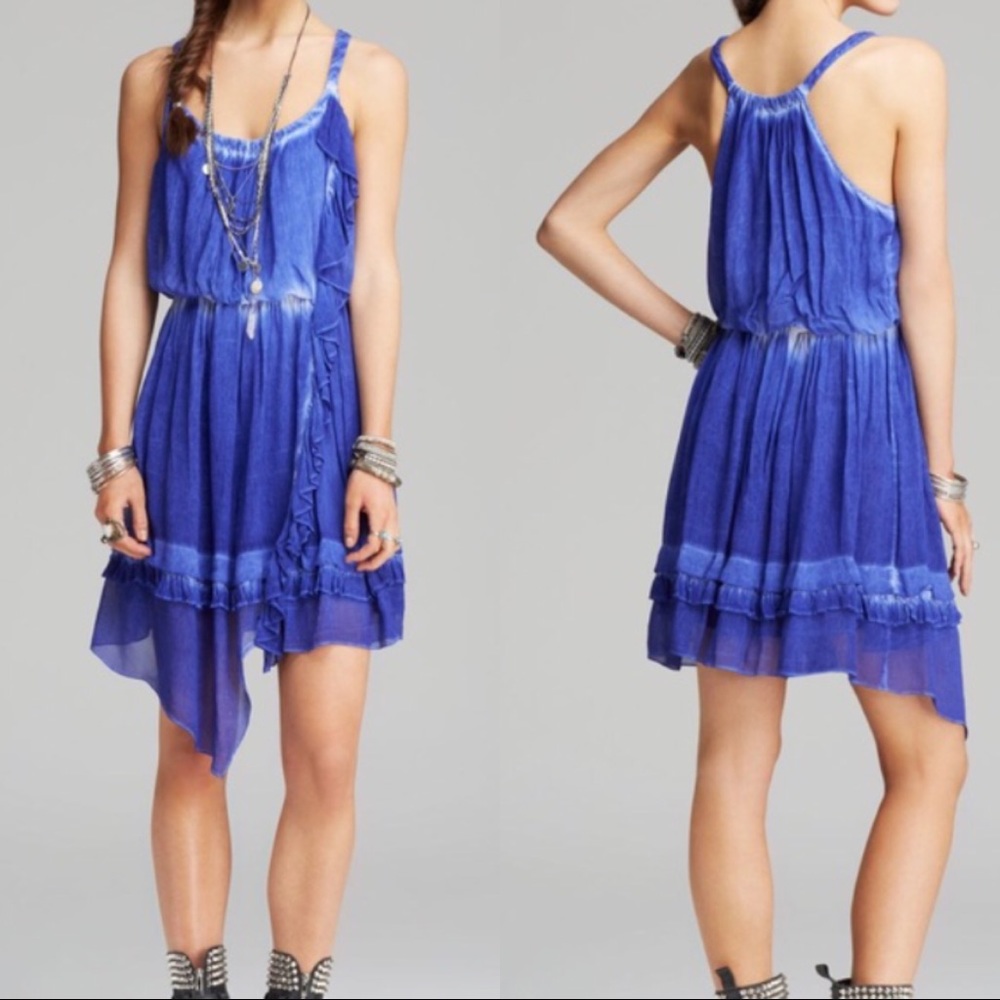 FREE PEOPLE - Blue Ruffled Dress
