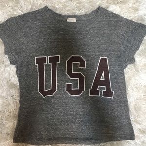Brandy Melville USA grey crop tee