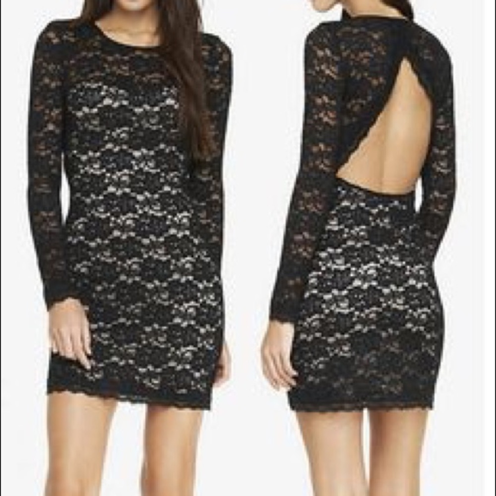 Express lace black Sheath Dress