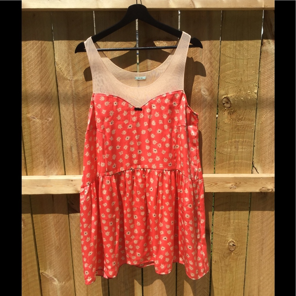 Urban Outfitters coral dress with floral pattern