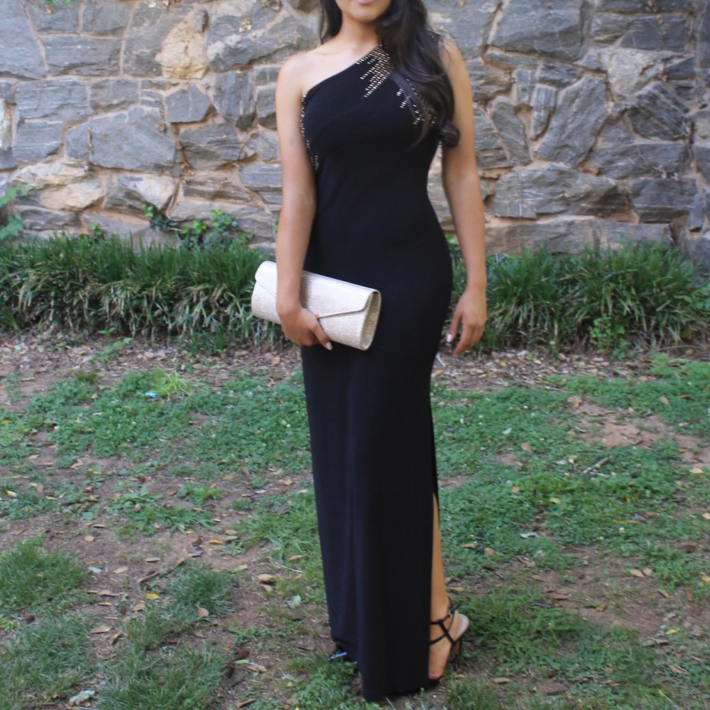 Guess black off the shoulder prom dress/ gown