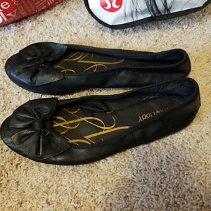 Black flats with bow