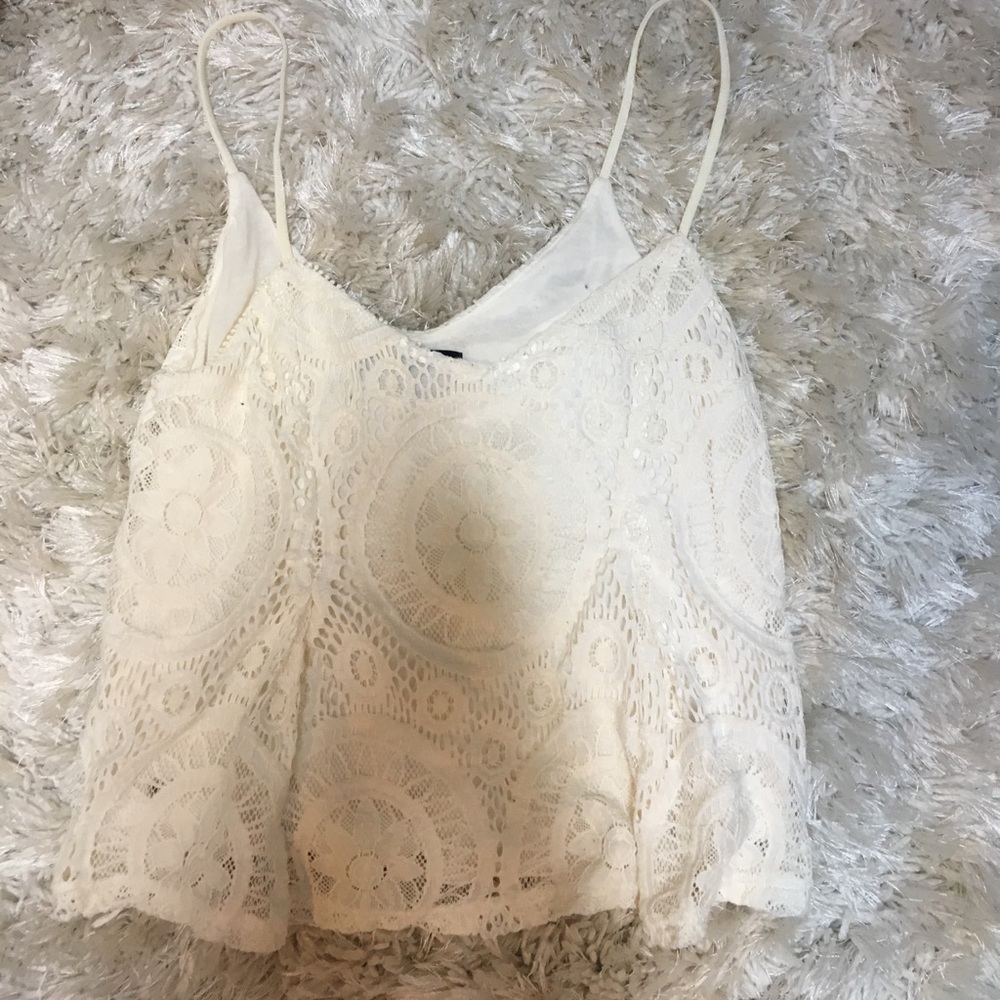 American Eagle Outfitters cream crop tank small