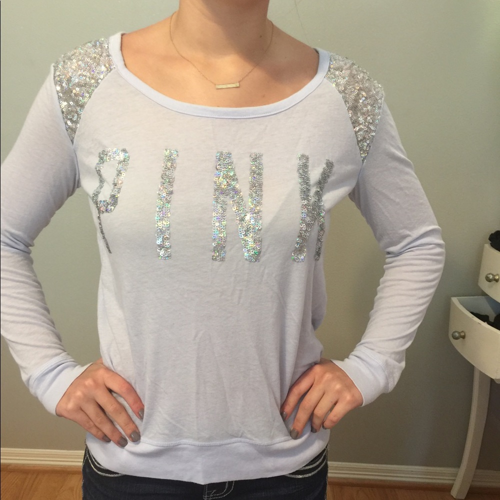 PINK sequin embellished top size XS.