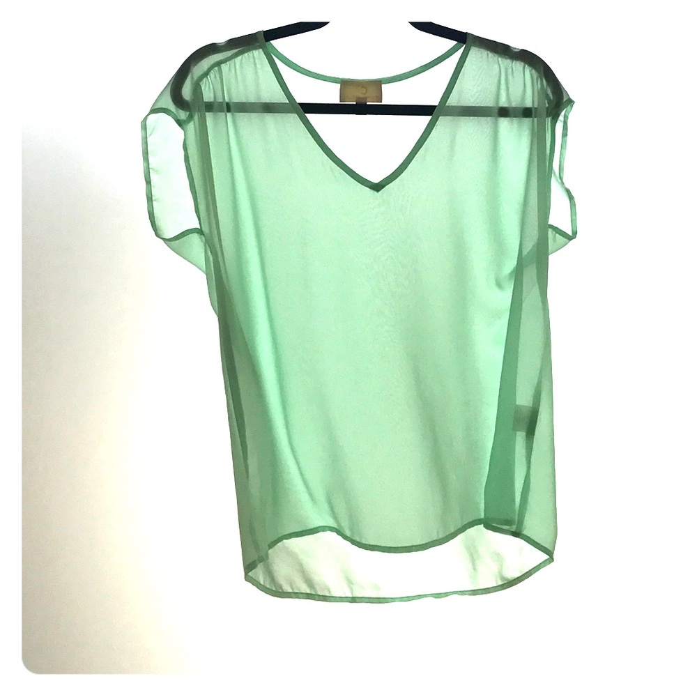 Collective Concepts - Light Green Sheer Blouse -XS
