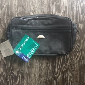 Vintage leather Samsonite double zip toiletry kit