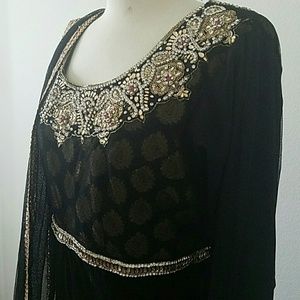 Indian bollywood black anarkali gown