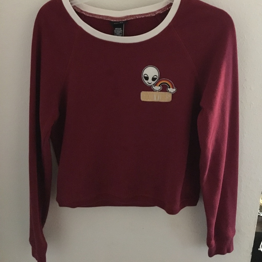 Maroon colored sweatshirt