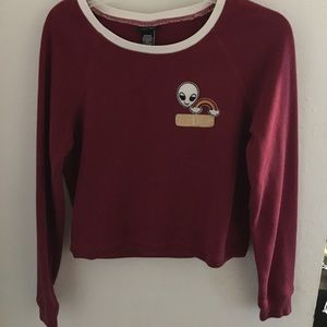 Maroon colored sweatshirt