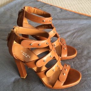 Gucci Brown Cage High-Heeled Sandals Size 36.5