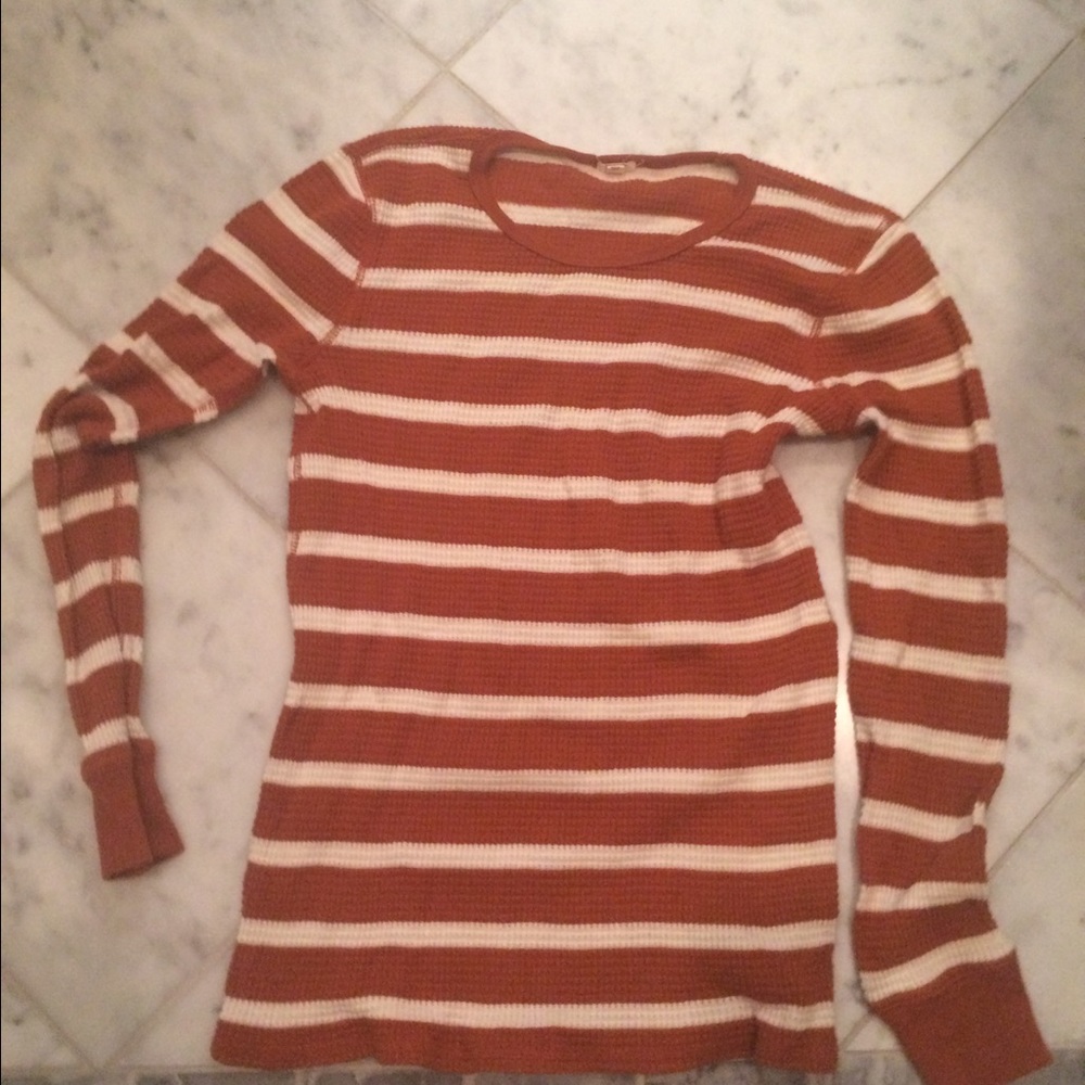 Jcrew Thermal striped rust and cream