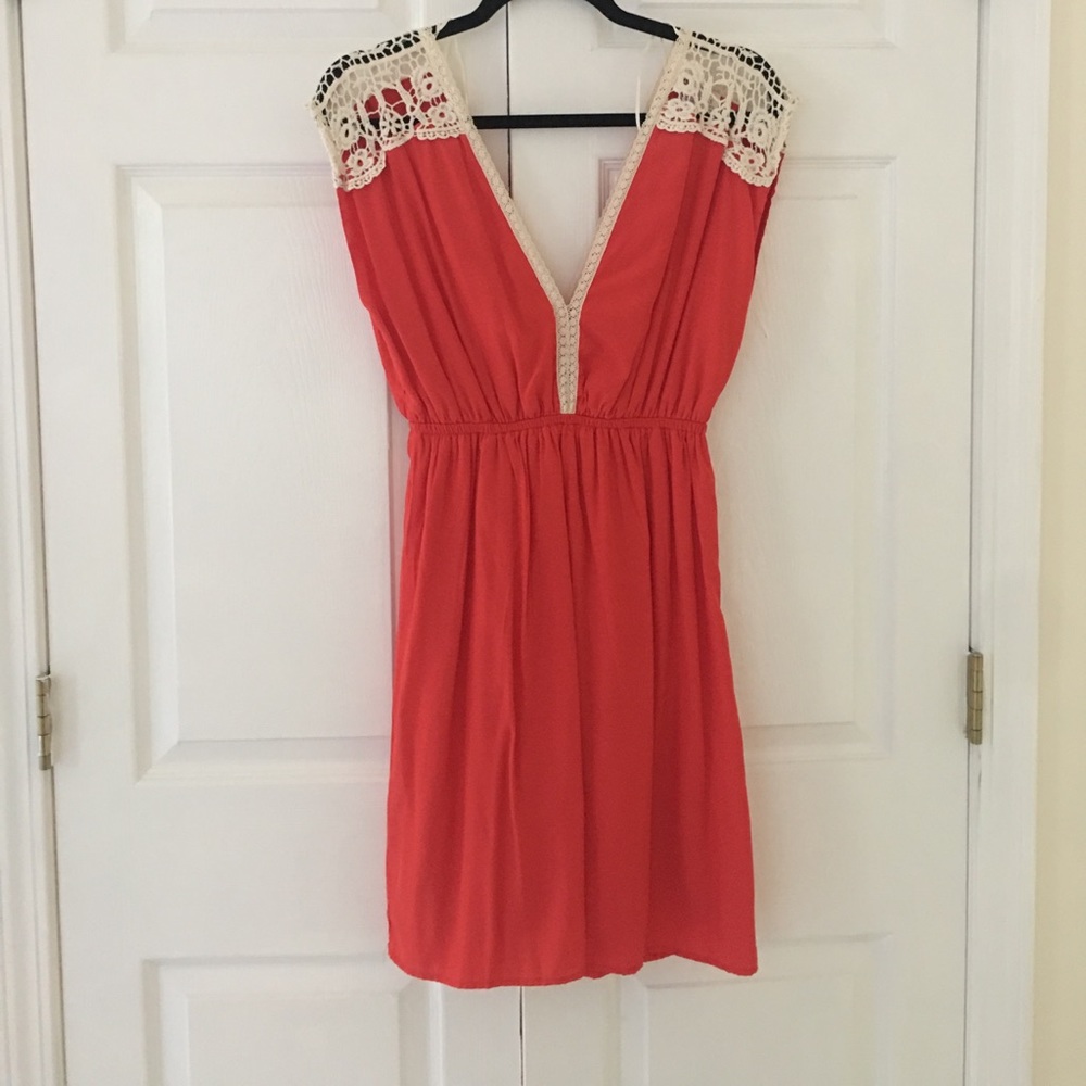 Never worn Francesca's red silk peasant dress