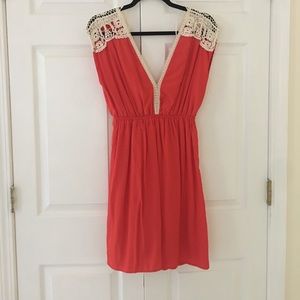 Never worn Francesca's red silk peasant dress